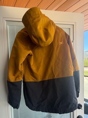 Women's Two-Tone Mustard + Charcoal Ski/ Snowboard Jacket with Hood